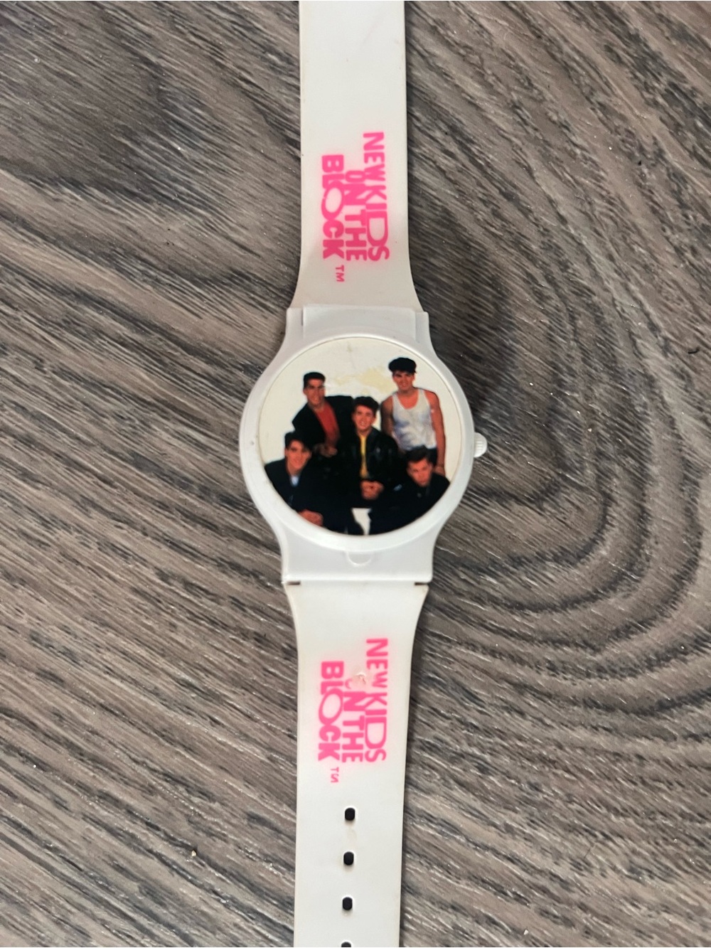 New Kids on the Block White Pink Logo Wristwatch